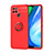 Ultra-thin Silicone Gel Soft Case Cover with Magnetic Finger Ring Stand SD1 for Realme Q2i 5G Red