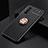 Ultra-thin Silicone Gel Soft Case Cover with Magnetic Finger Ring Stand SD1 for Vivo iQOO Z5 5G Gold and Black