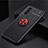 Ultra-thin Silicone Gel Soft Case Cover with Magnetic Finger Ring Stand SD1 for Vivo iQOO Z5 5G Red and Black