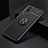 Ultra-thin Silicone Gel Soft Case Cover with Magnetic Finger Ring Stand SD1 for Vivo iQOO Z5x 5G Black