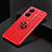 Ultra-thin Silicone Gel Soft Case Cover with Magnetic Finger Ring Stand SD1 for Vivo T1 Pro 5G Red