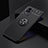 Ultra-thin Silicone Gel Soft Case Cover with Magnetic Finger Ring Stand SD1 for Vivo V21e 4G Black