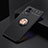 Ultra-thin Silicone Gel Soft Case Cover with Magnetic Finger Ring Stand SD1 for Vivo V21e 4G Gold and Black