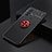 Ultra-thin Silicone Gel Soft Case Cover with Magnetic Finger Ring Stand SD1 for Vivo V23 5G Red and Black