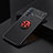 Ultra-thin Silicone Gel Soft Case Cover with Magnetic Finger Ring Stand SD1 for Vivo V23 Pro 5G Red and Black