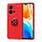 Ultra-thin Silicone Gel Soft Case Cover with Magnetic Finger Ring Stand SD1 for Vivo V25e Red