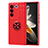 Ultra-thin Silicone Gel Soft Case Cover with Magnetic Finger Ring Stand SD1 for Vivo V27 5G Red