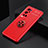 Ultra-thin Silicone Gel Soft Case Cover with Magnetic Finger Ring Stand SD1 for Vivo X60 Pro+ Plus 5G Red