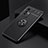 Ultra-thin Silicone Gel Soft Case Cover with Magnetic Finger Ring Stand SD1 for Vivo X70 5G Black