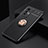 Ultra-thin Silicone Gel Soft Case Cover with Magnetic Finger Ring Stand SD1 for Vivo X70 5G Gold and Black