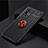 Ultra-thin Silicone Gel Soft Case Cover with Magnetic Finger Ring Stand SD1 for Vivo X70 Pro 5G Red and Black