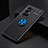 Ultra-thin Silicone Gel Soft Case Cover with Magnetic Finger Ring Stand SD1 for Vivo X70 Pro+ Plus 5G Blue and Black