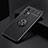 Ultra-thin Silicone Gel Soft Case Cover with Magnetic Finger Ring Stand SD1 for Vivo X70t Black