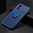 Ultra-thin Silicone Gel Soft Case Cover with Magnetic Finger Ring Stand SD1 for Vivo Y02S Blue