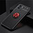 Ultra-thin Silicone Gel Soft Case Cover with Magnetic Finger Ring Stand SD1 for Vivo Y10 Red and Black