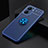 Ultra-thin Silicone Gel Soft Case Cover with Magnetic Finger Ring Stand SD1 for Vivo Y16 Blue