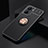 Ultra-thin Silicone Gel Soft Case Cover with Magnetic Finger Ring Stand SD1 for Vivo Y16 Gold and Black