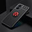 Ultra-thin Silicone Gel Soft Case Cover with Magnetic Finger Ring Stand SD1 for Vivo Y16 Red and Black