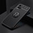 Ultra-thin Silicone Gel Soft Case Cover with Magnetic Finger Ring Stand SD1 for Vivo Y21 Black