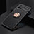 Ultra-thin Silicone Gel Soft Case Cover with Magnetic Finger Ring Stand SD1 for Vivo Y21 Gold and Black