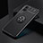 Ultra-thin Silicone Gel Soft Case Cover with Magnetic Finger Ring Stand SD1 for Vivo Y31 (2021) Black