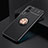 Ultra-thin Silicone Gel Soft Case Cover with Magnetic Finger Ring Stand SD1 for Vivo Y51 (2021) Gold and Black