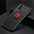 Ultra-thin Silicone Gel Soft Case Cover with Magnetic Finger Ring Stand SD1 for Vivo Y53s NFC Red and Black