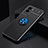 Ultra-thin Silicone Gel Soft Case Cover with Magnetic Finger Ring Stand SD1 for Vivo Y55s (2021) Blue and Black