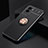 Ultra-thin Silicone Gel Soft Case Cover with Magnetic Finger Ring Stand SD1 for Vivo Y55s (2021) Gold and Black