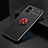 Ultra-thin Silicone Gel Soft Case Cover with Magnetic Finger Ring Stand SD1 for Vivo Y55s (2021) Red and Black