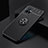 Ultra-thin Silicone Gel Soft Case Cover with Magnetic Finger Ring Stand SD1 for Vivo Y55s 5G Black