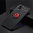 Ultra-thin Silicone Gel Soft Case Cover with Magnetic Finger Ring Stand SD1 for Vivo Y73 (2021) Red and Black