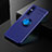 Ultra-thin Silicone Gel Soft Case Cover with Magnetic Finger Ring Stand SD1 for Vivo Y73s 5G Blue