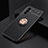 Ultra-thin Silicone Gel Soft Case Cover with Magnetic Finger Ring Stand SD1 for Vivo Y75 4G Gold and Black