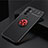 Ultra-thin Silicone Gel Soft Case Cover with Magnetic Finger Ring Stand SD1 for Vivo Y75 4G Red and Black