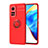 Ultra-thin Silicone Gel Soft Case Cover with Magnetic Finger Ring Stand SD1 for Xiaomi Mi 10T 5G Red