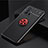 Ultra-thin Silicone Gel Soft Case Cover with Magnetic Finger Ring Stand SD1 for Xiaomi Mi 11T 5G Red and Black