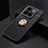 Ultra-thin Silicone Gel Soft Case Cover with Magnetic Finger Ring Stand SD1 for Xiaomi Mi 14 Pro 5G Gold and Black