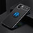 Ultra-thin Silicone Gel Soft Case Cover with Magnetic Finger Ring Stand SD1 for Xiaomi Poco C50 Blue and Black