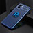 Ultra-thin Silicone Gel Soft Case Cover with Magnetic Finger Ring Stand SD1 for Xiaomi Poco C51 Blue