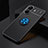 Ultra-thin Silicone Gel Soft Case Cover with Magnetic Finger Ring Stand SD1 for Xiaomi Poco C65 Blue and Black