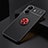 Ultra-thin Silicone Gel Soft Case Cover with Magnetic Finger Ring Stand SD1 for Xiaomi Poco C65 Red and Black