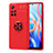 Ultra-thin Silicone Gel Soft Case Cover with Magnetic Finger Ring Stand SD1 for Xiaomi Poco M4 Pro 5G Red