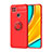 Ultra-thin Silicone Gel Soft Case Cover with Magnetic Finger Ring Stand SD1 for Xiaomi Redmi 9 Activ Red