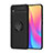 Ultra-thin Silicone Gel Soft Case Cover with Magnetic Finger Ring Stand SD1 for Xiaomi Redmi 9A Black