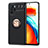 Ultra-thin Silicone Gel Soft Case Cover with Magnetic Finger Ring Stand SD1 for Xiaomi Redmi Note 10 Pro 5G Gold and Black