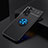 Ultra-thin Silicone Gel Soft Case Cover with Magnetic Finger Ring Stand SD1 for Xiaomi Redmi Note 11 4G (2022) Blue and Black