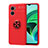 Ultra-thin Silicone Gel Soft Case Cover with Magnetic Finger Ring Stand SD1 for Xiaomi Redmi Note 11E 5G Red