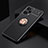 Ultra-thin Silicone Gel Soft Case Cover with Magnetic Finger Ring Stand SD1 for Xiaomi Redmi Note 12 Turbo 5G Gold and Black