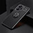 Ultra-thin Silicone Gel Soft Case Cover with Magnetic Finger Ring Stand SD1 for Xiaomi Redmi Note 13 Pro+ Plus 5G Black